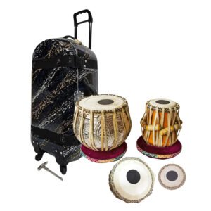 Professional Quality Tabla Set Brass Left & Neem Wood Right with Hard Case