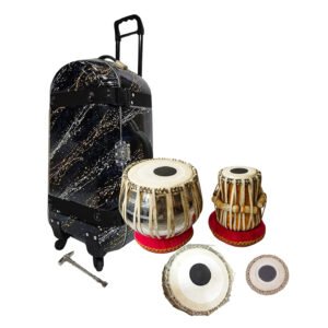 Professional Tabla Set, Steel Left and Neem Wood Right with Hard Case