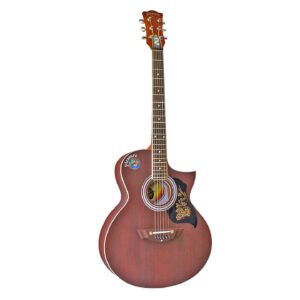 Premium Matte Natural Brown MOON39" Acoustic Guitar with Equalizer